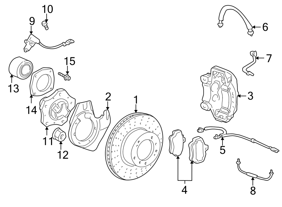 Diagram FRONT SUSPENSION. BRAKE COMPONENTS. for your 2014 Porsche Cayenne  S Sport Utility 