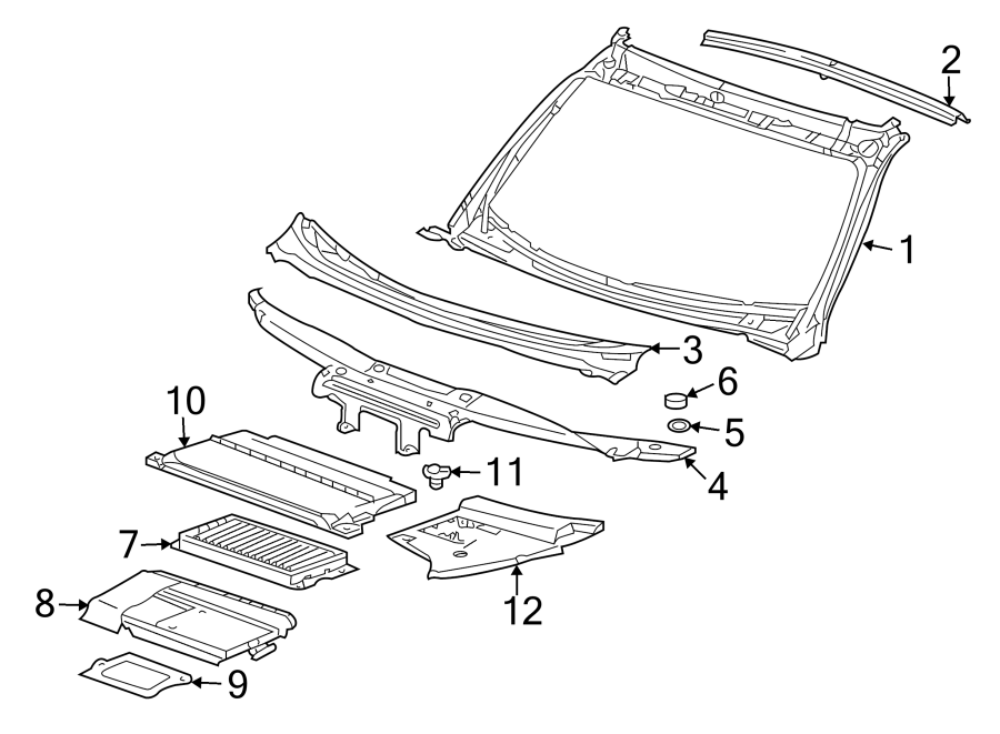 Diagram COWL. for your 2014 Porsche Cayenne   