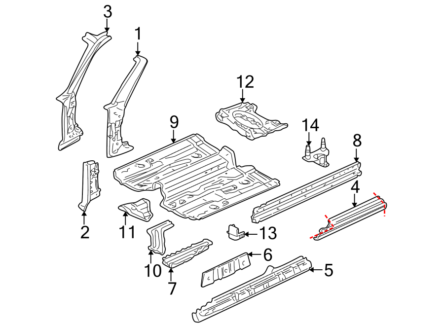 7PILLARS. ROCKER & FLOOR. FLOOR & RAILS. HINGE PILLAR.https://images.simplepart.com/images/parts/motor/fullsize/6935625.png