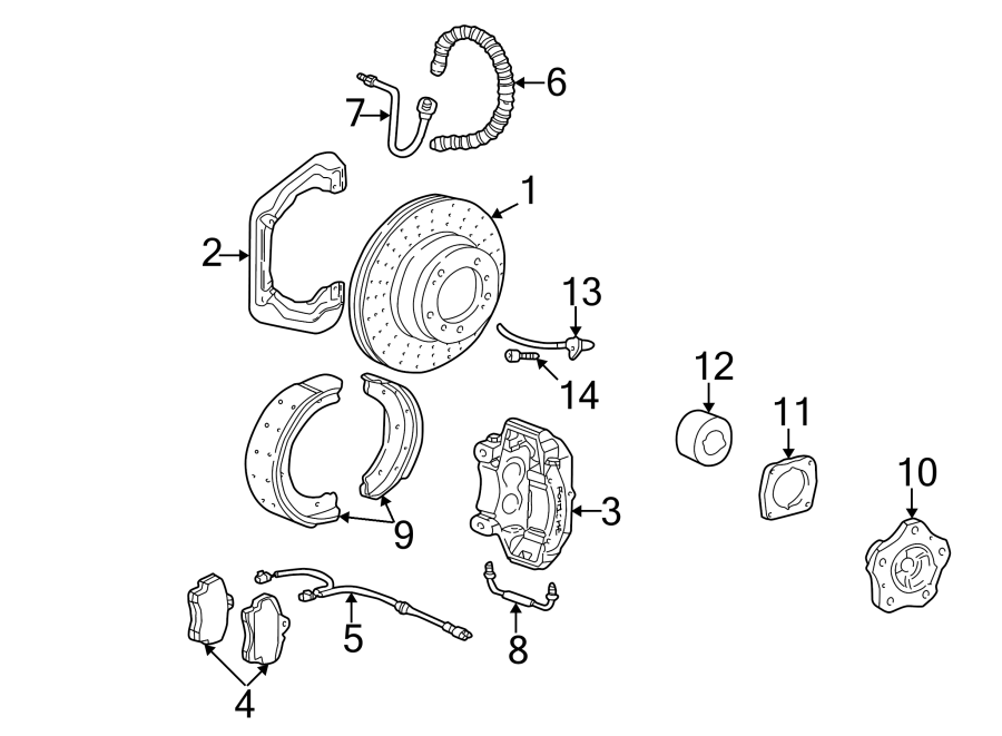 Diagram REAR SUSPENSION. BRAKE COMPONENTS. for your 2023 Porsche Cayenne   