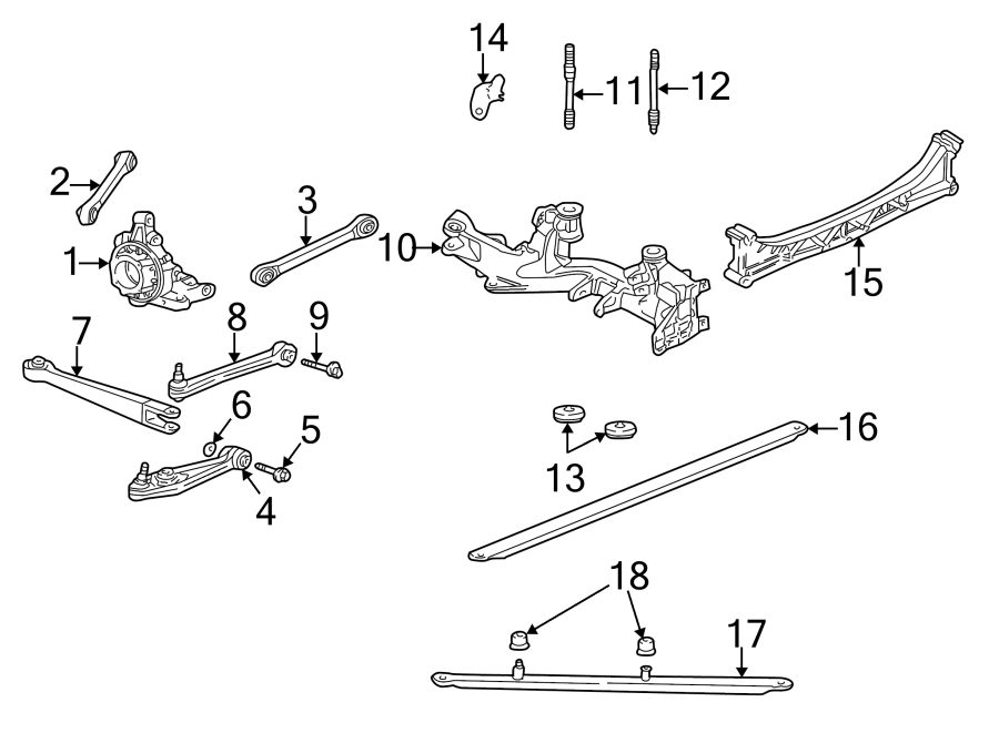 Diagram REAR SUSPENSION. SUSPENSION COMPONENTS. for your 2014 Porsche Cayenne  GTS Sport Utility 