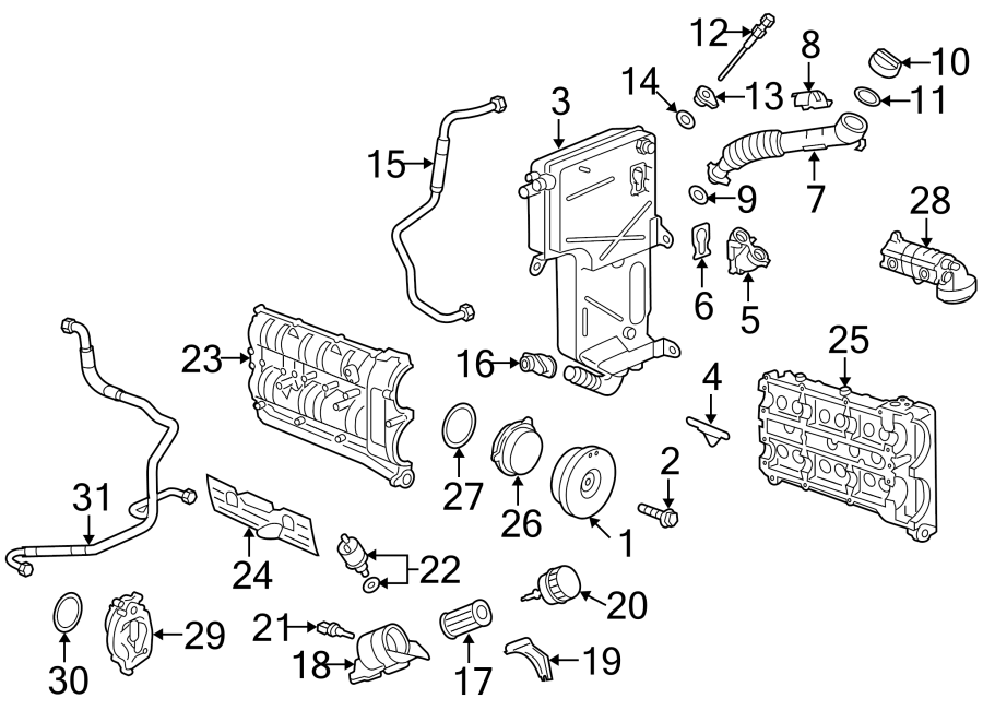 Diagram ENGINE PARTS. for your 2020 Porsche Cayenne   