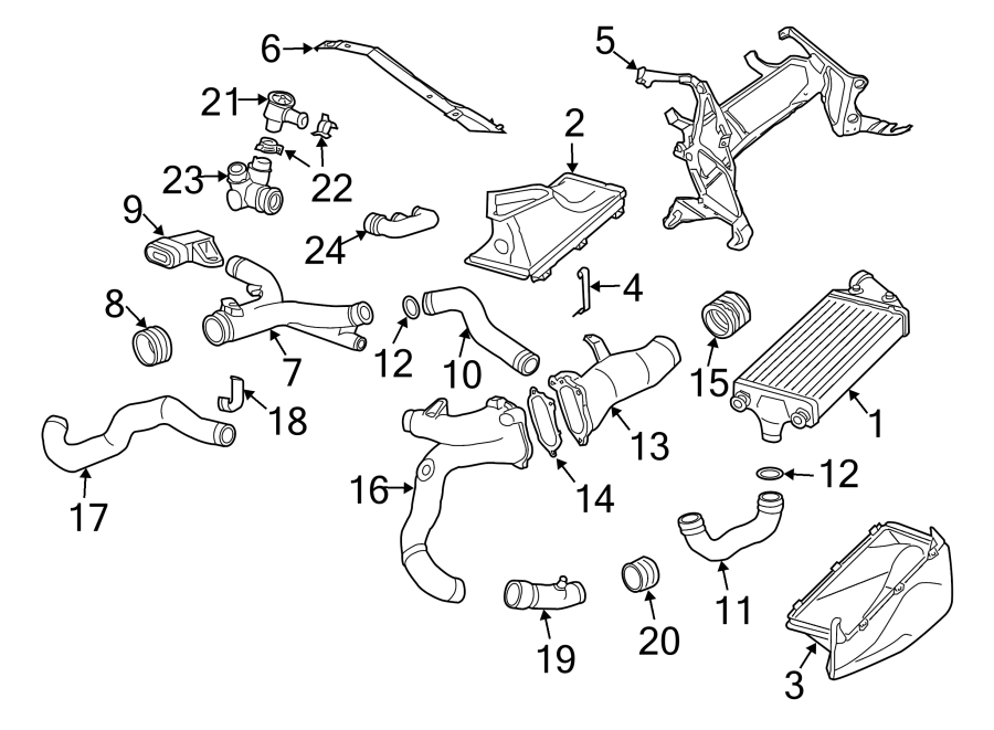 Diagram INTERCOOLER. for your 2014 Porsche Cayenne   