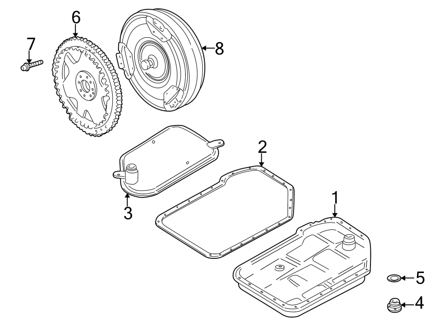 Diagram TRANSMISSION COMPONENTS. for your Porsche Cayenne  