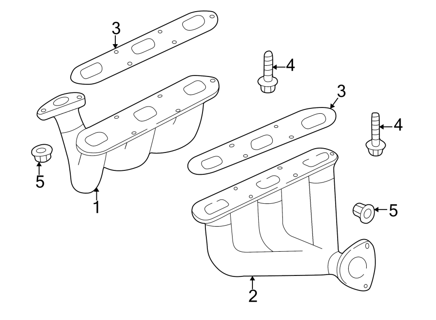 Diagram EXHAUST SYSTEM. EXHAUST MANIFOLD. for your 2023 Porsche Cayenne   