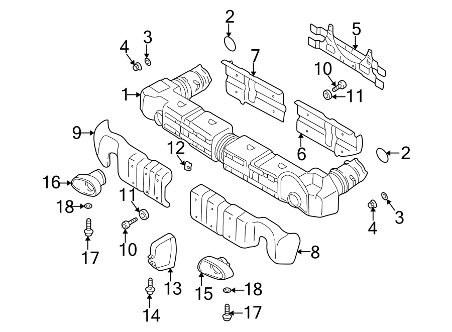 Diagram EXHAUST SYSTEM. EXHAUST COMPONENTS. for your 2011 Porsche Cayenne   