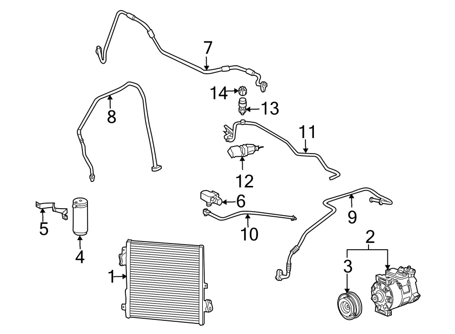 Diagram AIR CONDITIONER & HEATER. COMPRESSOR & LINES. CONDENSER. for your 2004 Porsche Cayenne  S Sport Utility 