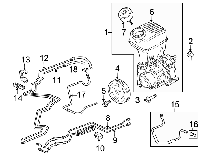 Diagram STEERING GEAR & LINKAGE. PUMP & HOSES. for your 2014 Porsche Cayenne  Diesel Platinum Edition Sport Utility 