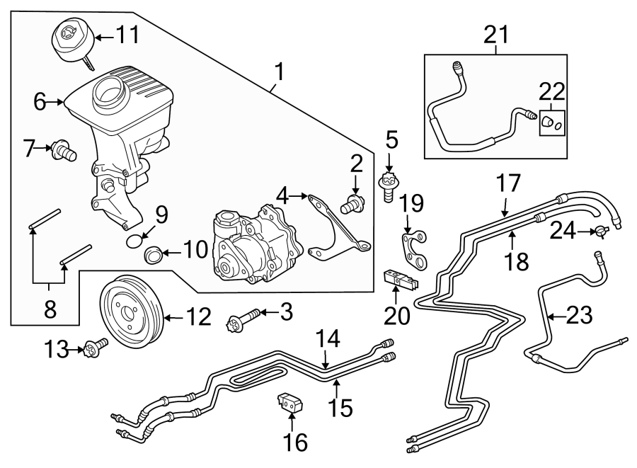 Diagram STEERING GEAR & LINKAGE. PUMP & HOSES. for your 2014 Porsche Cayenne  Turbo Sport Utility 