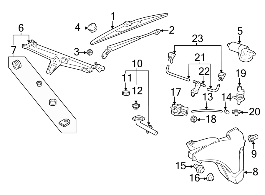 Diagram WINDSHIELD. WIPER & WASHER COMPONENTS. for your 2013 Porsche Cayenne  Turbo Sport Utility 