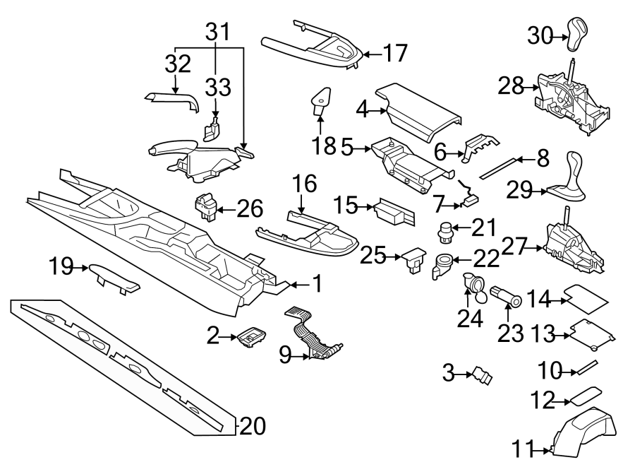 Diagram CONSOLE. for your 2023 Porsche Cayenne   