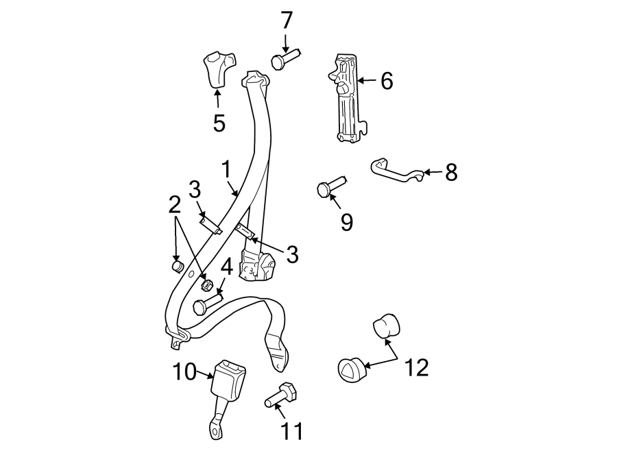 Diagram RESTRAINT SYSTEMS. FRONT SEAT BELTS. for your 2015 Porsche Cayenne  GTS Sport Utility 