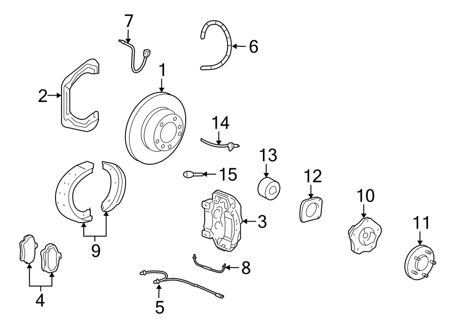 Diagram REAR SUSPENSION. BRAKE COMPONENTS. for your 2010 Porsche Cayenne   