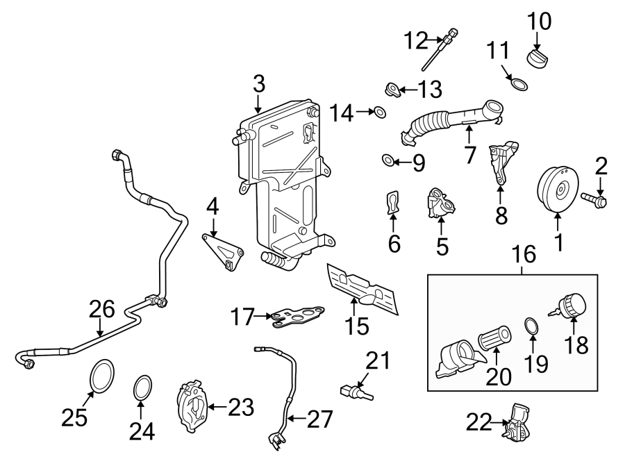 Diagram ENGINE PARTS. for your 2011 Porsche Cayenne  S Sport Utility 