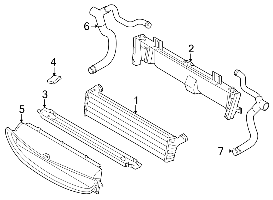 Diagram RADIATOR & COMPONENTS. for your 2021 Porsche Cayenne  Turbo Sport Utility 