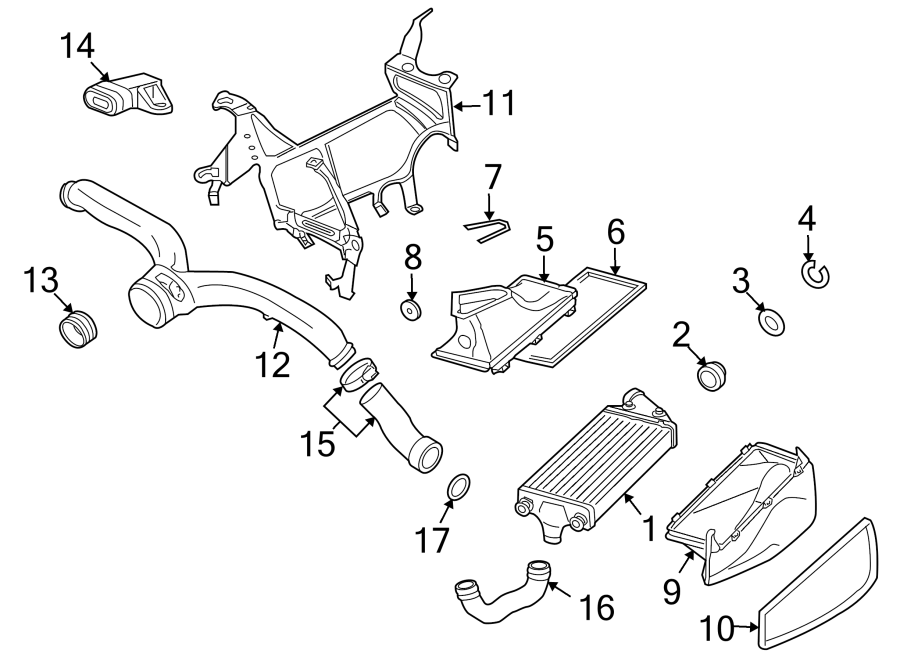 Diagram INTERCOOLER. for your 2017 Porsche Cayenne  S E-Hybrid Platinum Edition Sport Utility 