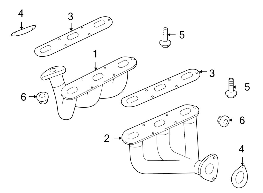 Diagram EXHAUST SYSTEM. EXHAUST MANIFOLD. for your 2023 Porsche Cayenne   