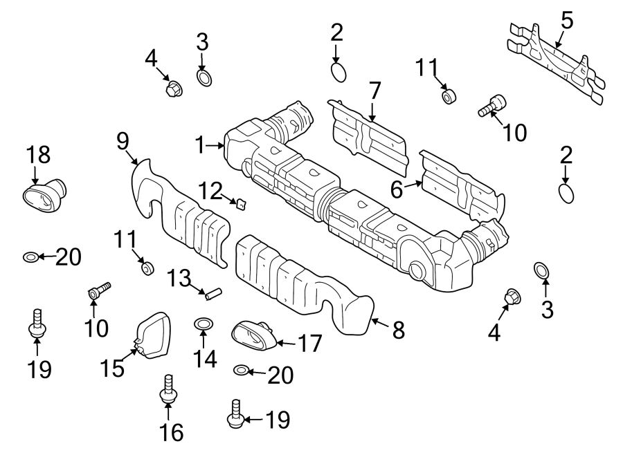 Diagram EXHAUST SYSTEM. EXHAUST COMPONENTS. for your 2018 Porsche Cayenne   