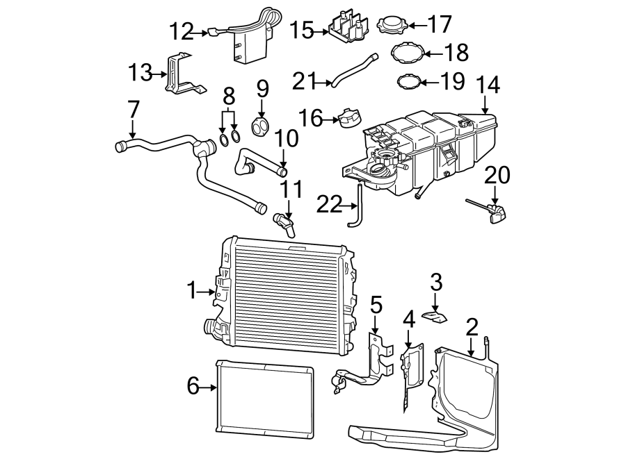 Diagram RADIATOR & COMPONENTS. for your 2017 Porsche Cayenne  S E-Hybrid Sport Utility 