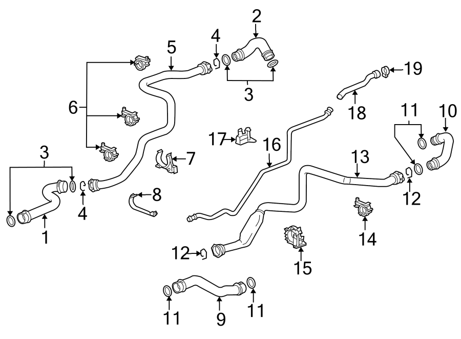 Diagram HOSES & PIPES. for your 2012 Porsche Cayenne   