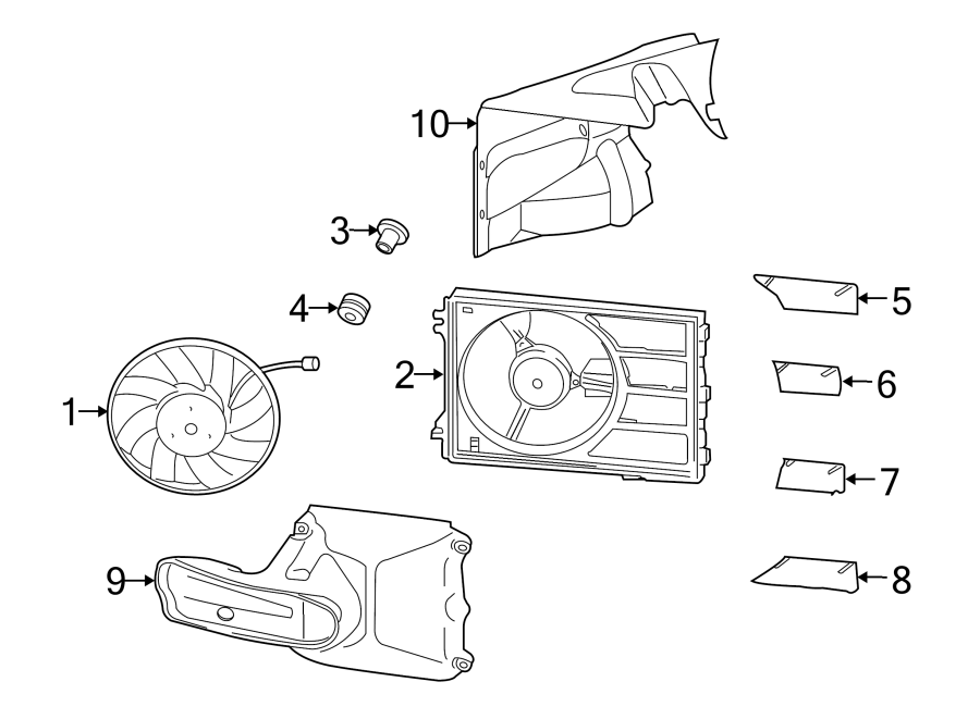 Diagram COOLING FAN. for your 2020 Porsche Cayenne   