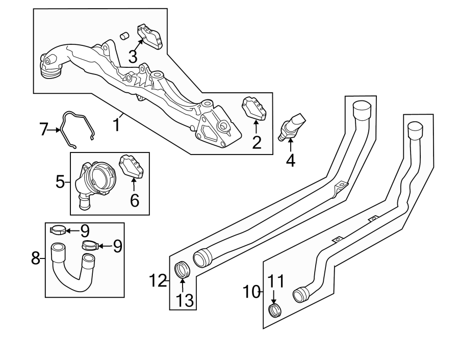 Diagram Front bumper & grille. Water pump. for your 2021 Porsche Cayenne   