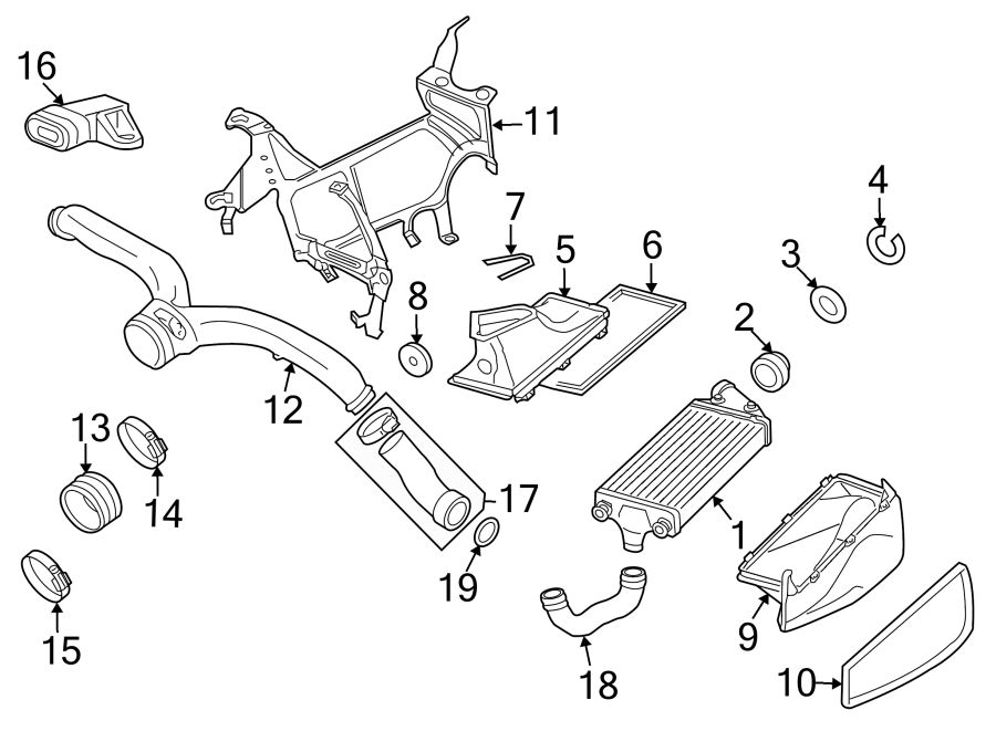 Diagram Rear body & floor. Intercooler. for your 2014 Porsche Cayenne  Turbo Sport Utility 