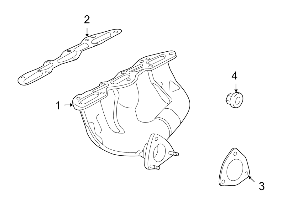 Diagram EXHAUST SYSTEM. EXHAUST MANIFOLD. for your 2020 Porsche Cayenne   