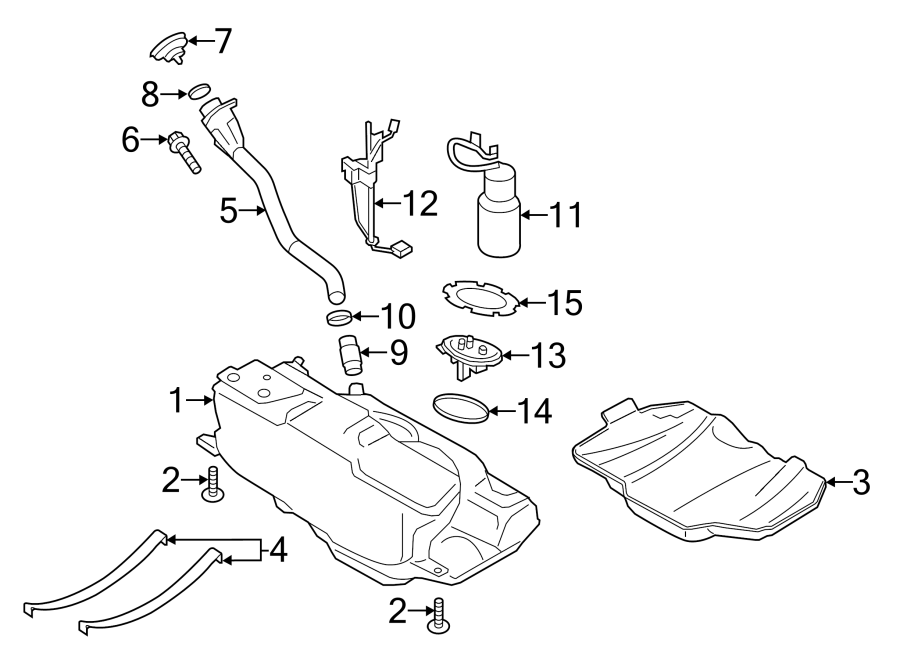 Diagram FUEL SYSTEM COMPONENTS. for your 2012 Porsche Cayenne   