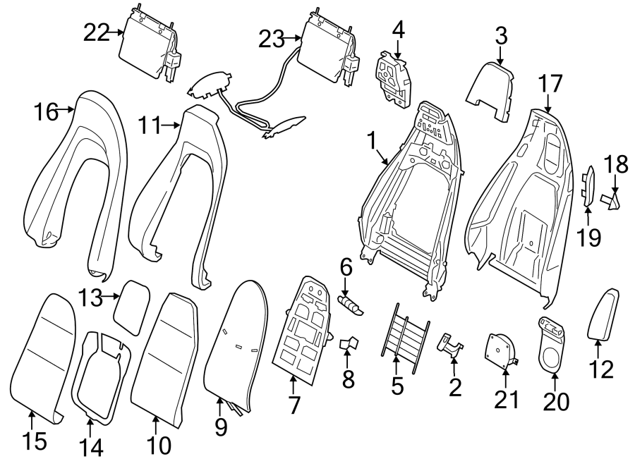 SEATS & TRACKS. FRONT SEAT COMPONENTS.