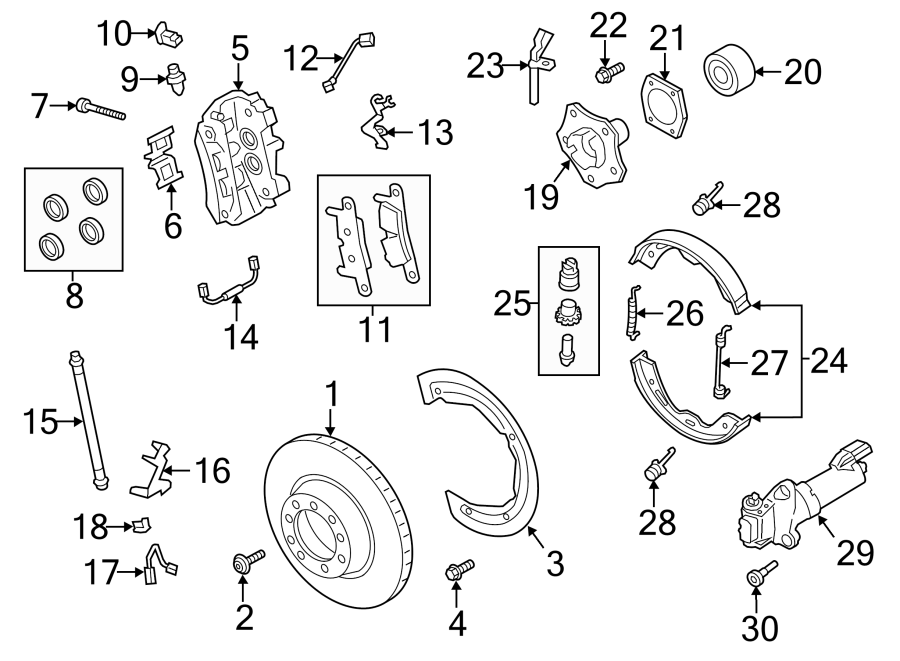 Diagram REAR SUSPENSION. BRAKE COMPONENTS. for your 2021 Porsche Cayenne   