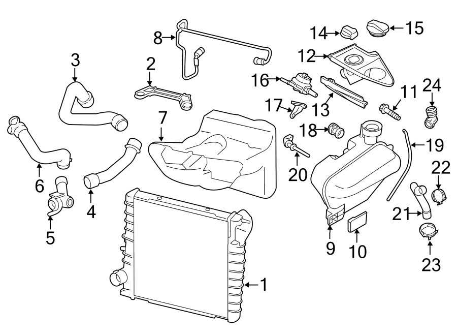 Diagram RADIATOR & COMPONENTS. for your 2014 Porsche Cayenne  S Hybrid Sport Utility 