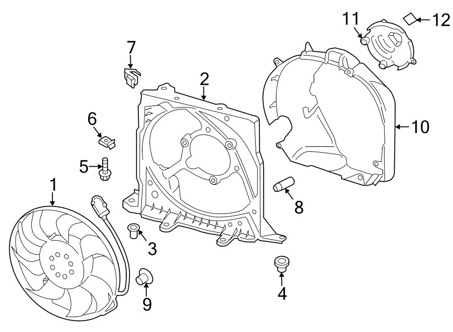 Diagram COOLING FAN. for your Porsche Cayenne  