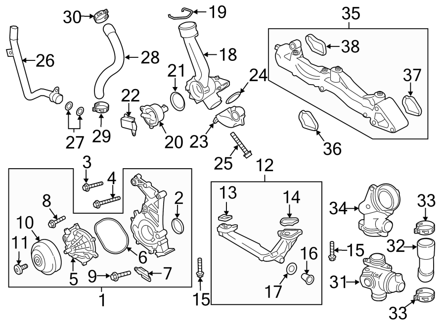 Diagram Door. Water pump. for your 2020 Porsche Cayenne   