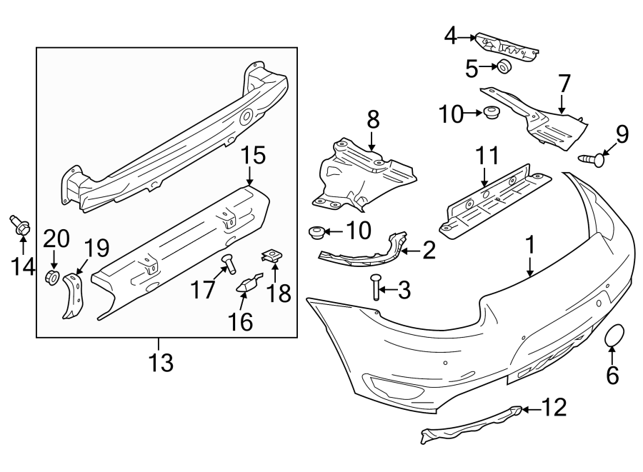 11REAR BUMPER. BUMPER & COMPONENTS.https://images.simplepart.com/images/parts/motor/fullsize/6937780.png