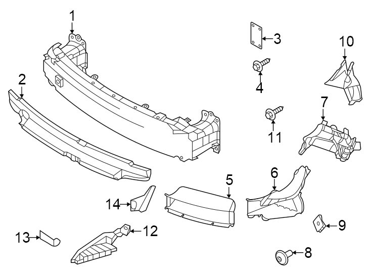 Front bumper. Bumper & components.