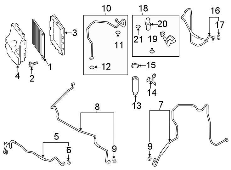 Diagram Air conditioner & heater. Condenser. for your 2016 Porsche Cayenne  Turbo Sport Utility 