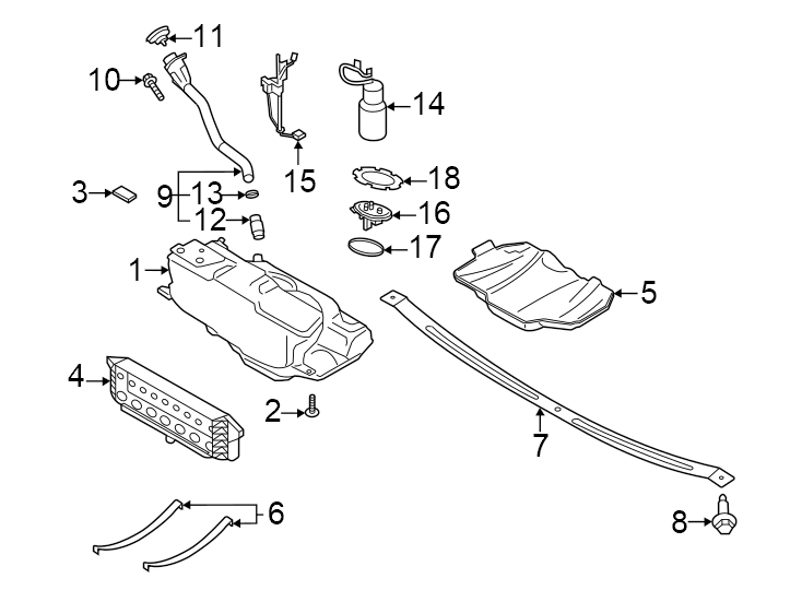 Diagram Fuel system components. for your 2012 Porsche Cayenne   