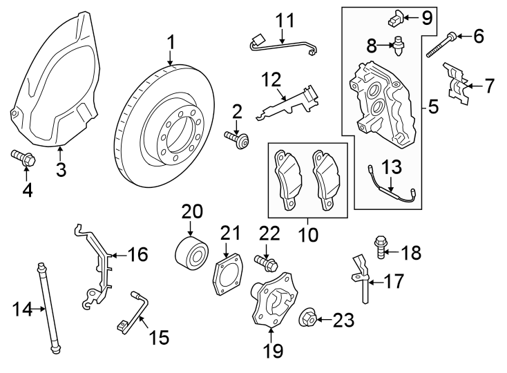 Diagram Front suspension. Brake components. for your 2012 Porsche Cayenne   