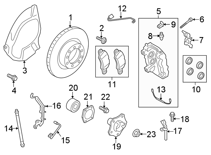 Diagram Front suspension. Brake components. for your 2012 Porsche Cayenne  Turbo Sport Utility 