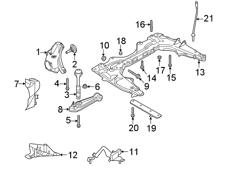 Diagram Front suspension. Suspension components. for your 2009 Porsche Cayenne 4.8L V8 A/T GTS Sport Utility 