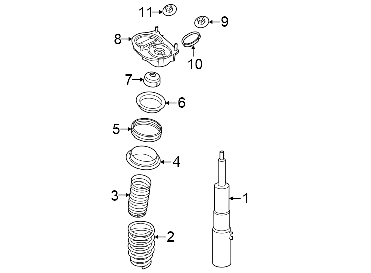 Diagram Front suspension. Struts & components. for your 2016 Porsche Cayenne  Base Sport Utility 