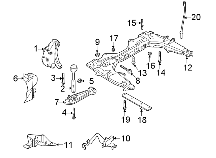 19Front suspension. Suspension components.https://images.simplepart.com/images/parts/motor/fullsize/6938235.png