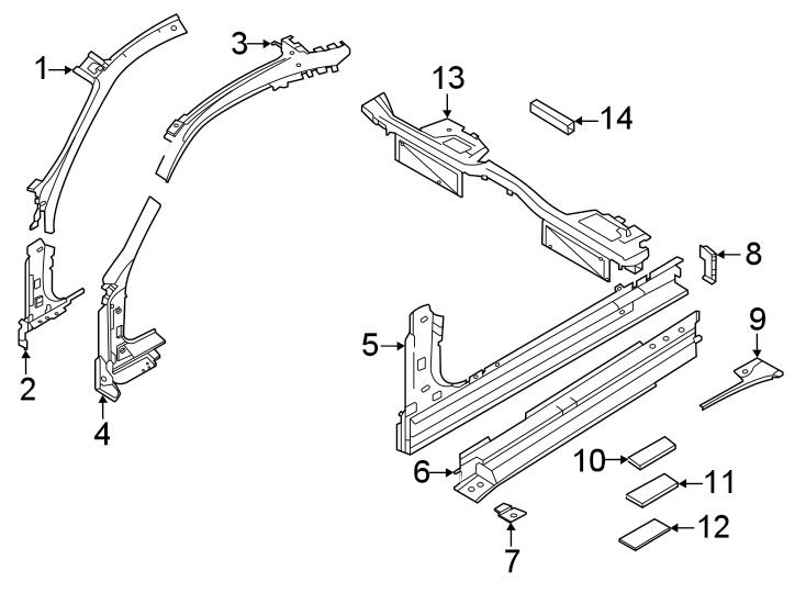 2Pillars. Rocker & floor. Hinge pillar.https://images.simplepart.com/images/parts/motor/fullsize/6938470.png