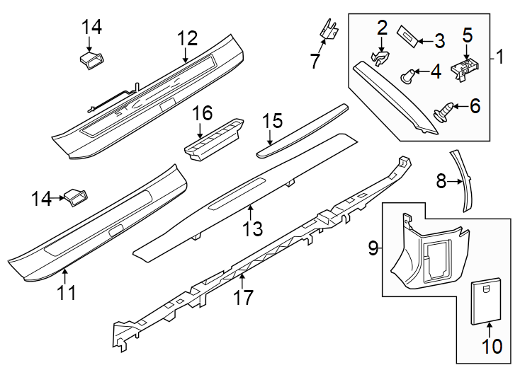 16Pillars. Rocker & floor. Interior trim.https://images.simplepart.com/images/parts/motor/fullsize/6938481.png