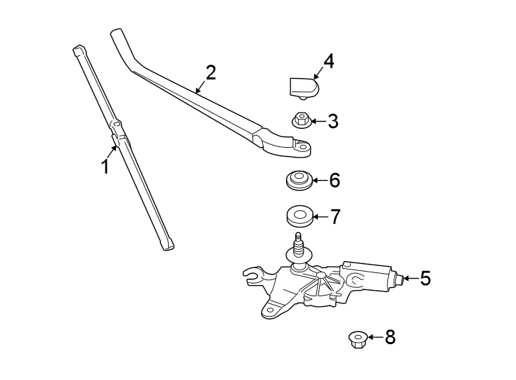 Diagram Back glass. Rear wiper components. for your 2010 Porsche Cayenne   