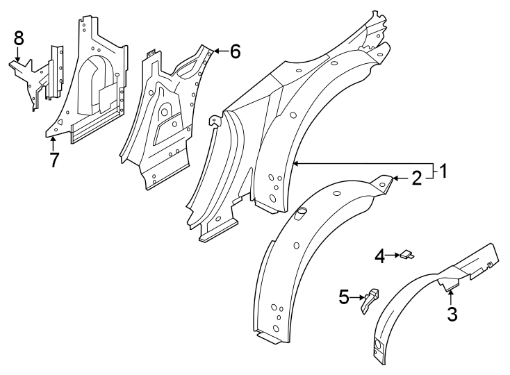 7Quarter panel. Inner structure.https://images.simplepart.com/images/parts/motor/fullsize/6938596.png