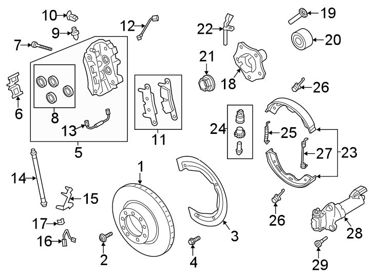 Diagram Rear suspension. Brake components. for your 2013 Porsche Cayenne   