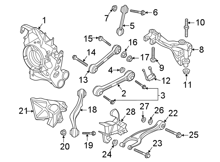 Diagram Rear suspension. Suspension components. for your Porsche