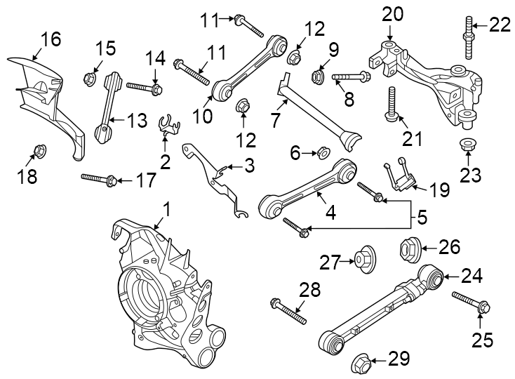 Diagram Rear suspension. Suspension components. for your Porsche Cayenne  